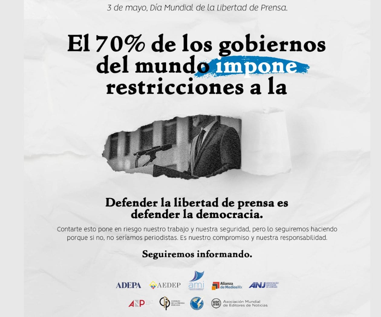 Este 3 de Mayo, levantamos la voz en Defensa de la libertad de prensa y de la Democracia