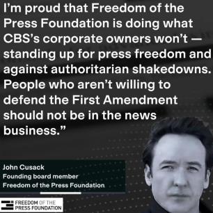 Freedom of the Press Foundation amenaza con demandar a Paramount si logra acuerdo con Trump en litigio contra 60 Minutes