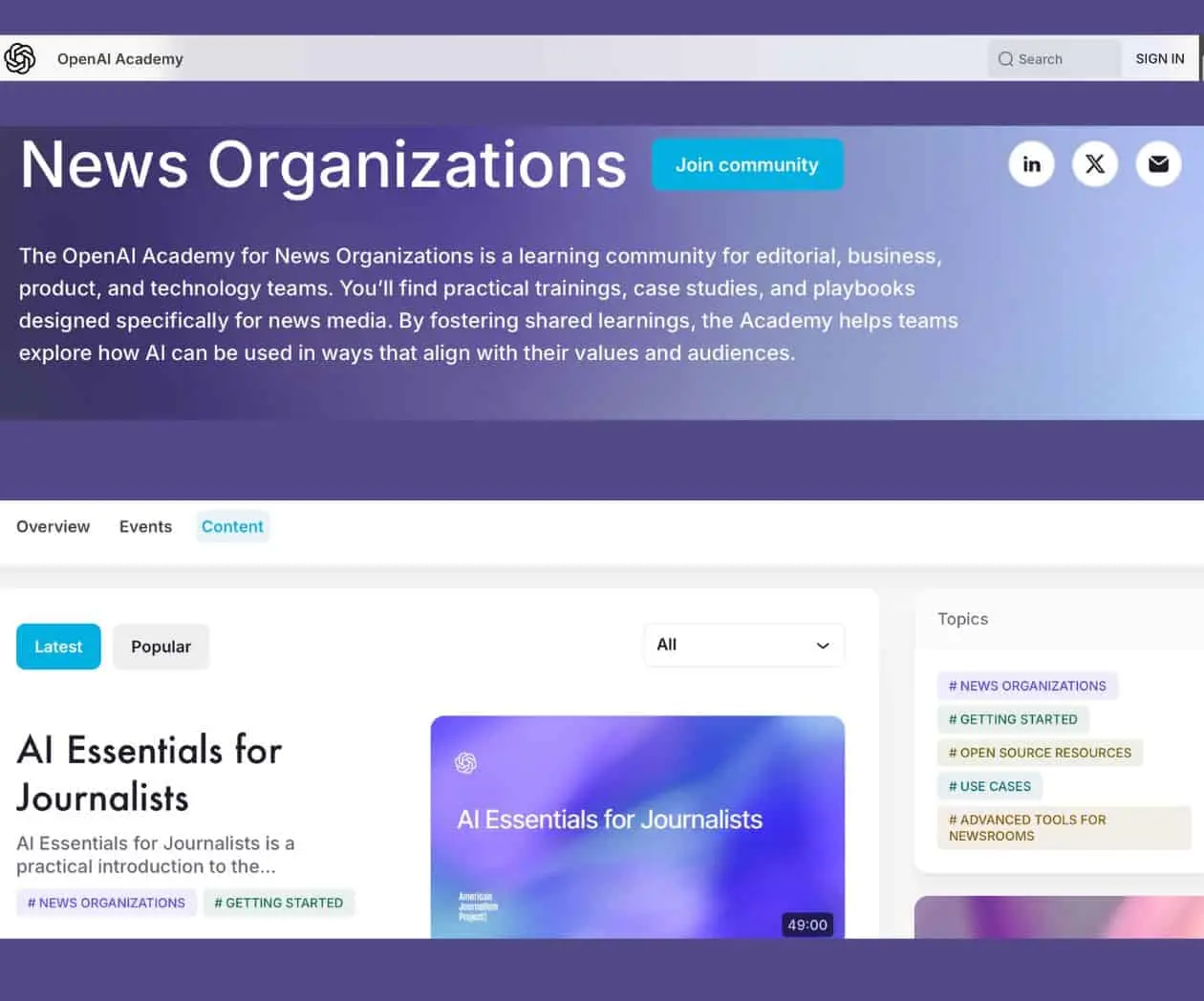 Lanzan ‘Academia OpenAI de inteligencia artificial para medios de comunicación’