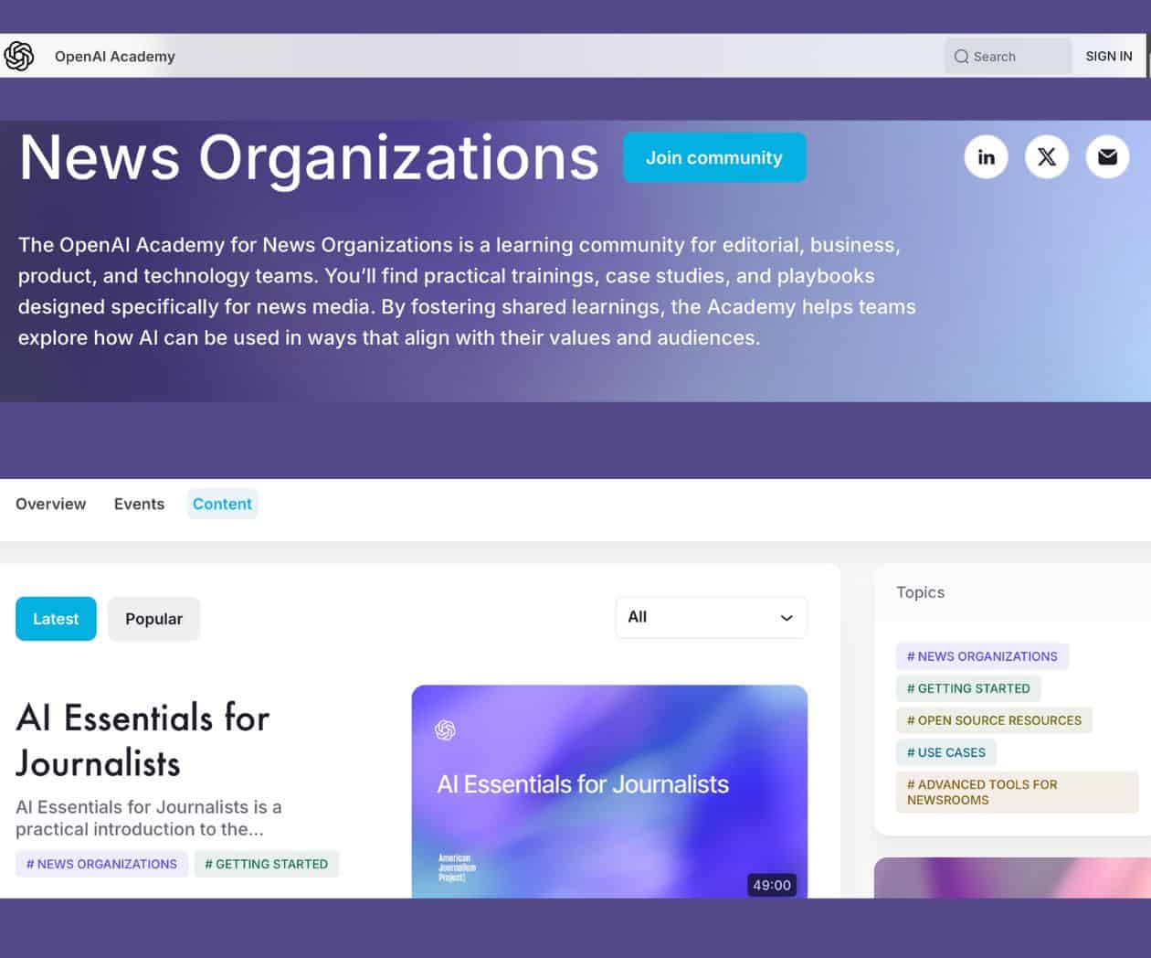 Lanzan ‘Academia OpenAI de inteligencia artificial para medios de comunicación’