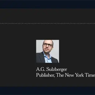 A.G. Sulzberger, Editor del New York Times, llama a apoyar a medios que hagan periodismo original; no solo al suyo