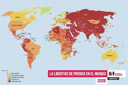 Índice Mundial de Libertad de Prensa 2026, en su peor nivel en 25 años: RSF