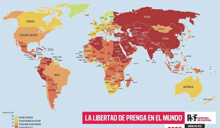 Índice Mundial de Libertad de Prensa 2026, en su peor nivel en 25 años: RSF