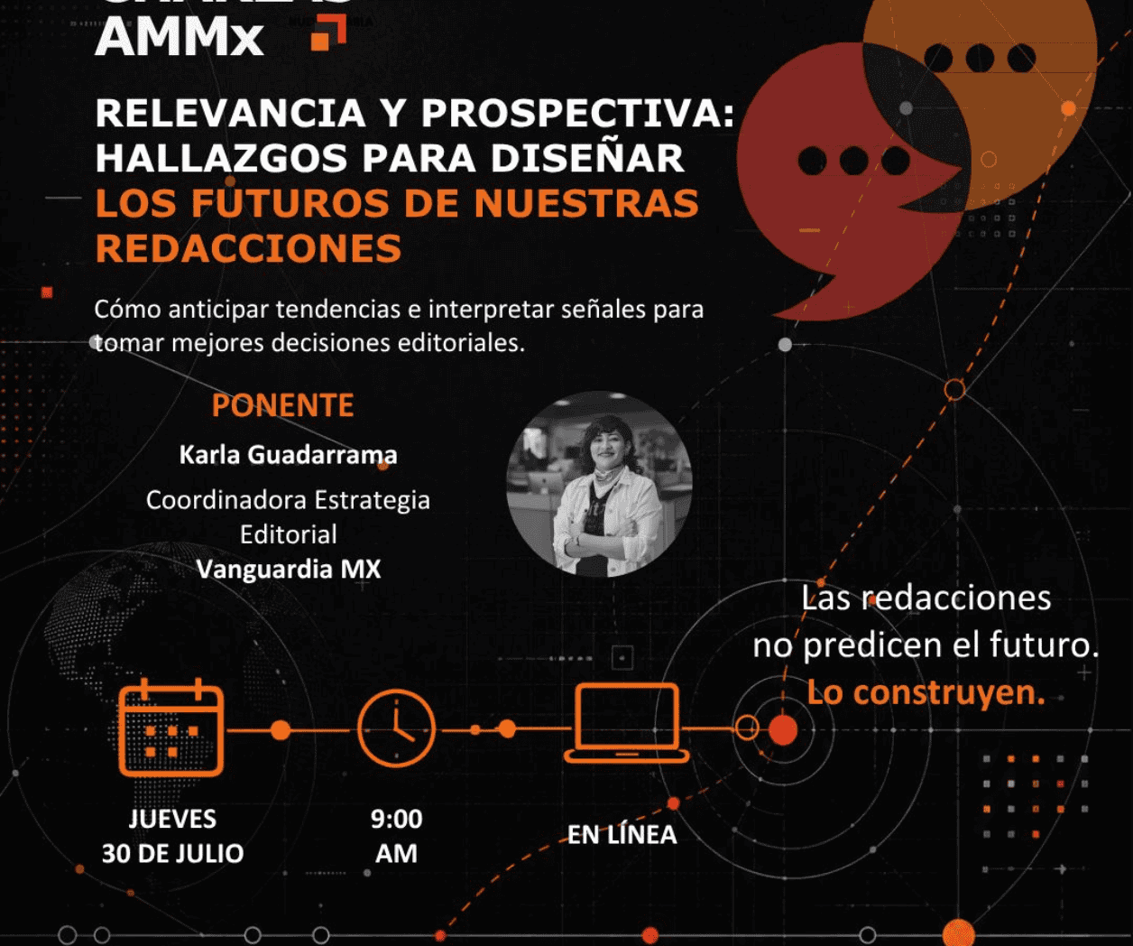 Regístrate a la nueva Charla AMMx: Relevancia y prospectiva para diseñar el futuro de las redacciones
