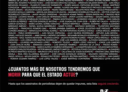 RSF y más de 40 medios exigen un plan nacional ante los asesinatos de periodistas en México y la impunidad existente RSF y más de 40 medios exigen un plan nacional ante los asesinatos de periodistas en México y la impunidad existente