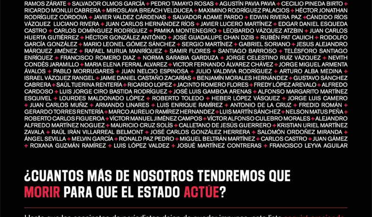 RSF y más de 40 medios exigen un plan nacional ante los asesinatos de periodistas en México y la impunidad existente